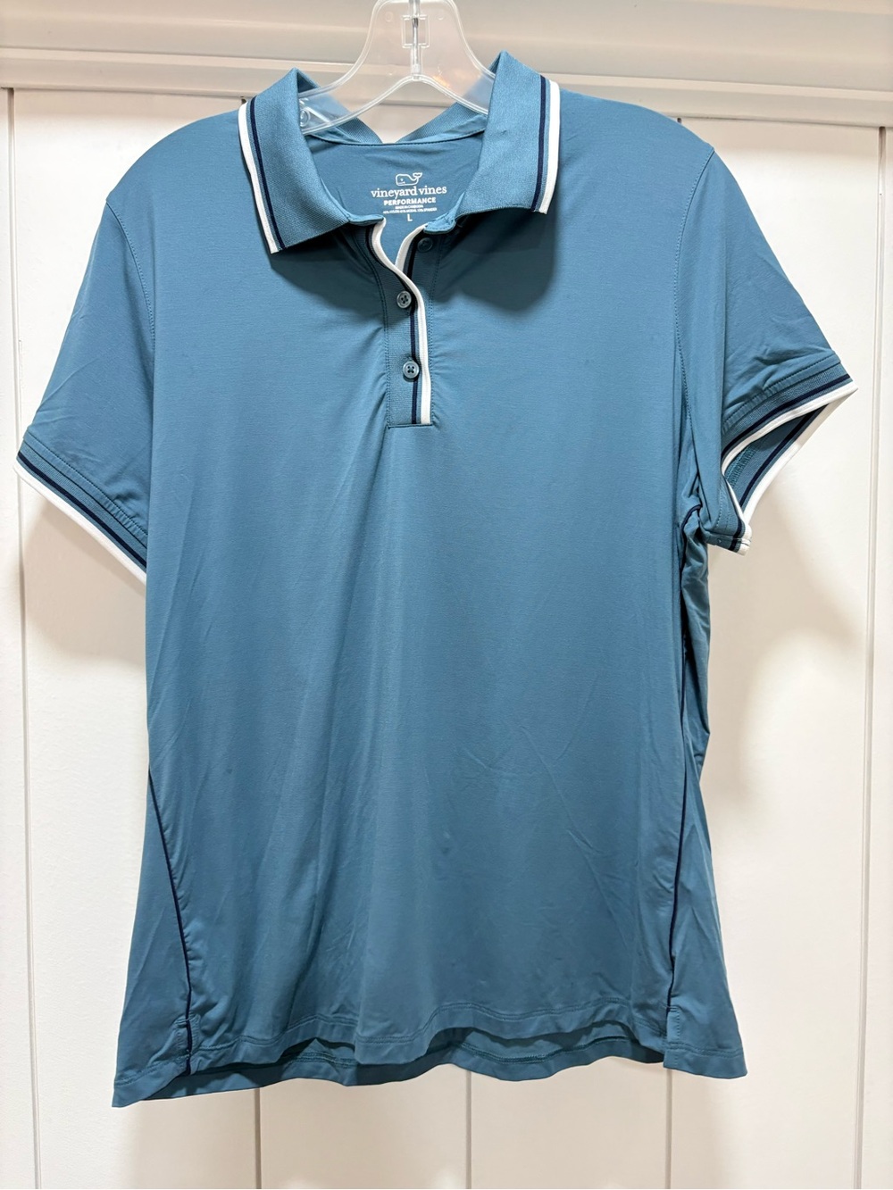 Vineyard Vines Performance Womens Blue Short Sleeve Golf Polo Shirt Top Large
